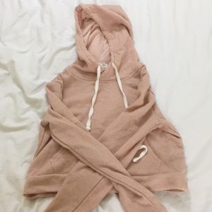 Forever 21 Light Pink Cropped Hoodie